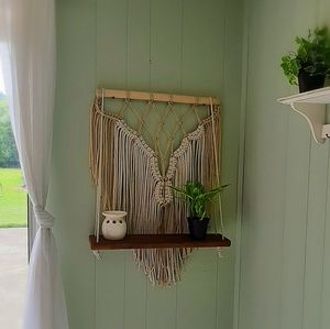 Macrame hanging shelf